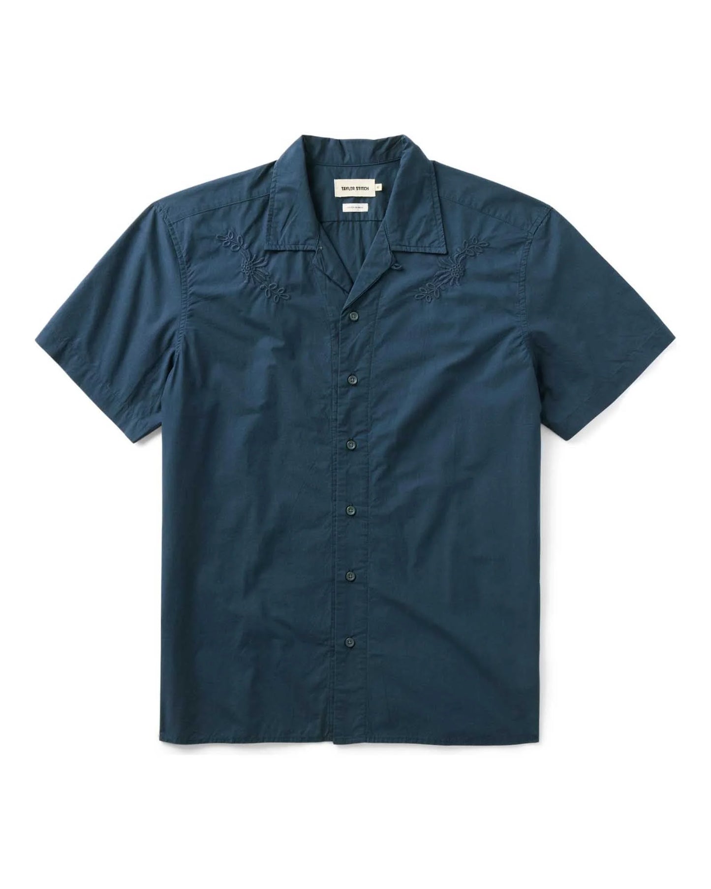 The Davis Shirt in Navy Floral Embroidery