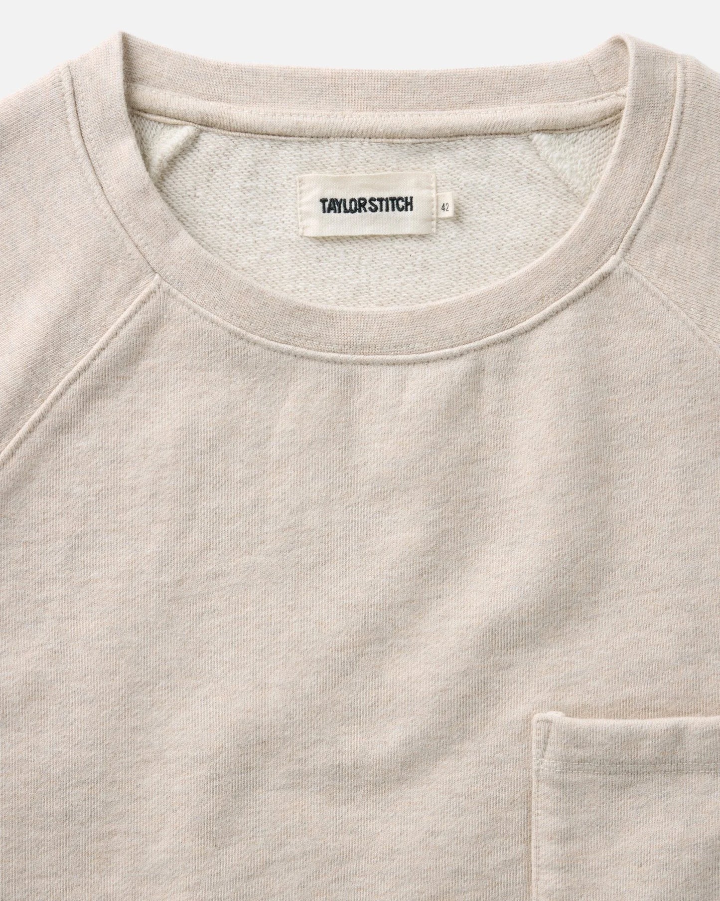 The Short Sleeve Sunset Crew in Heather Oat Terry