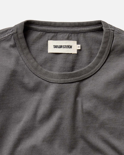 The Organic Cotton Long Sleeve Tee in Faded Black