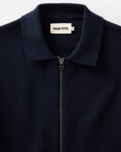 The Portola Sweater Jacket in Midnight Merino
