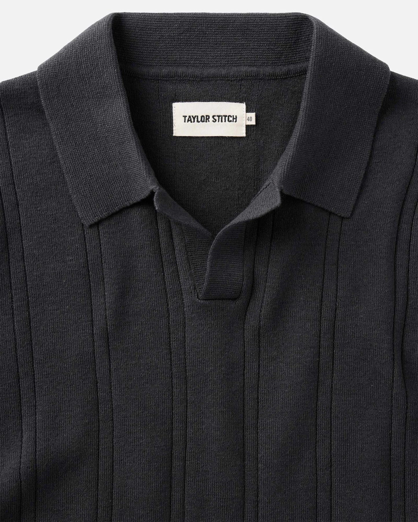 The Valencia Sweater Polo in Heather Coal Rib