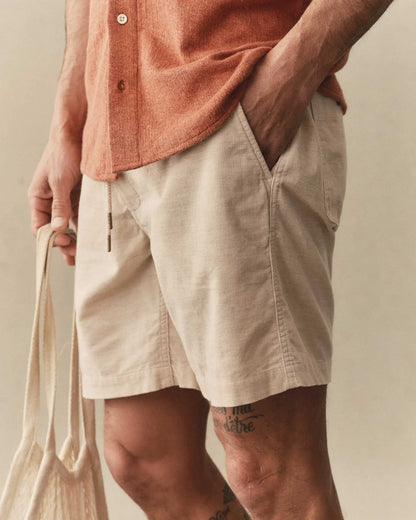 The Apres Short in Heather Oat Pincord