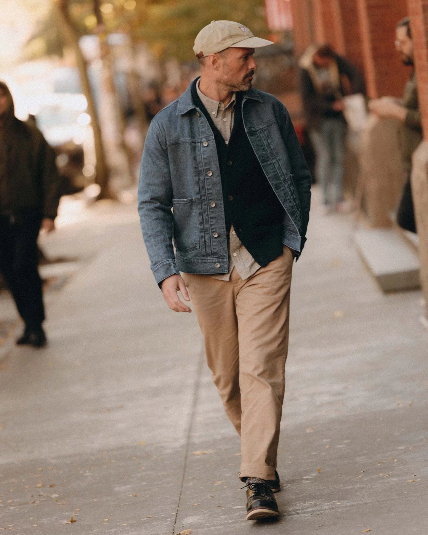 The Ryder Jacket in Japanese Washed Indigo Sashiko
