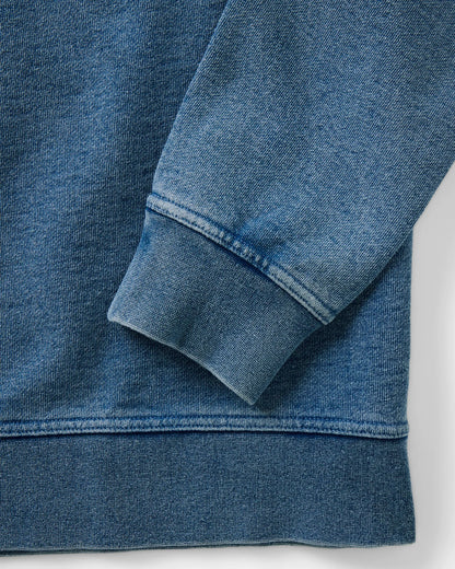 The Sunset Henley in Washed Indigo Terry
