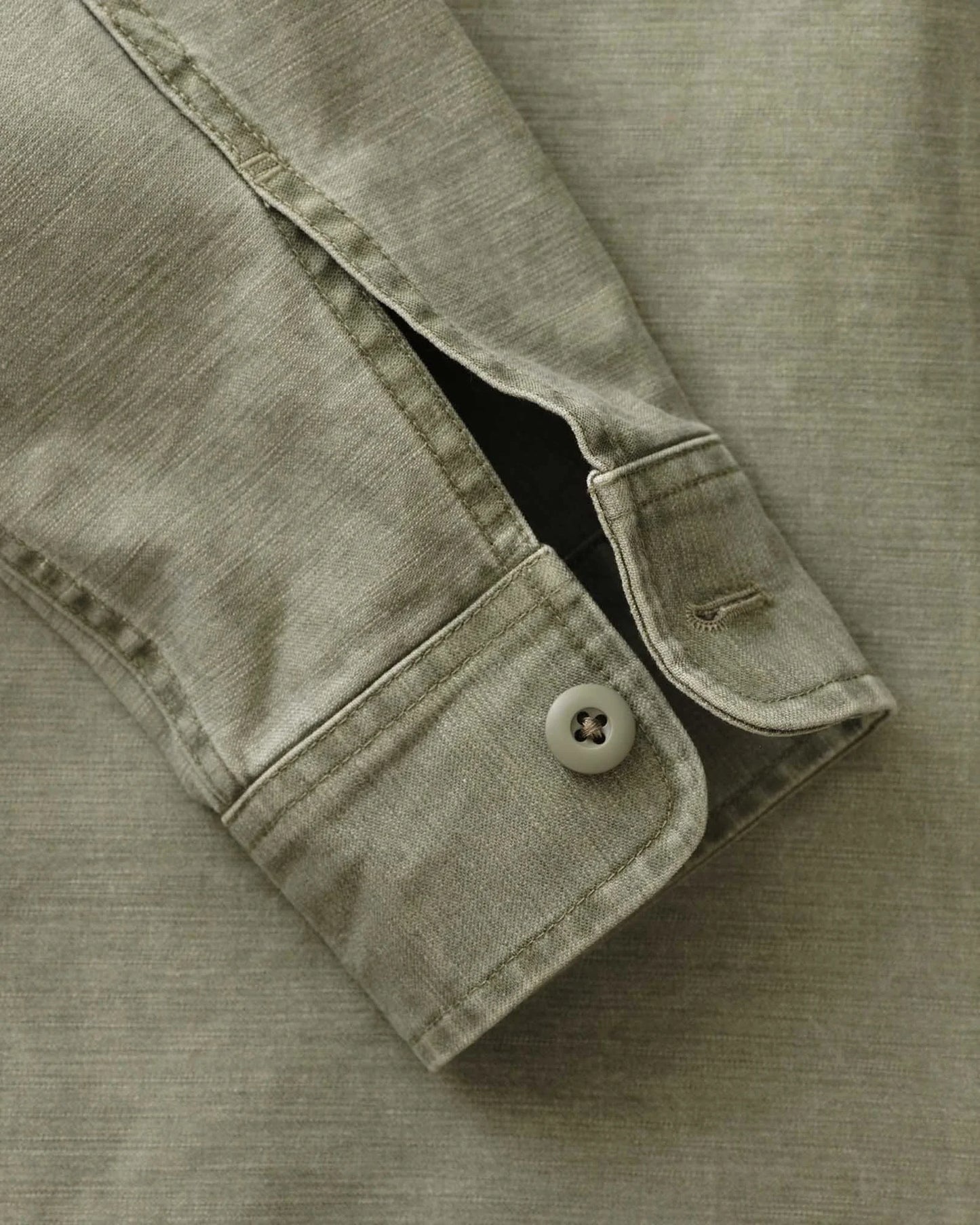 The Surplus Shirt in Field Olive Reverse Sateen