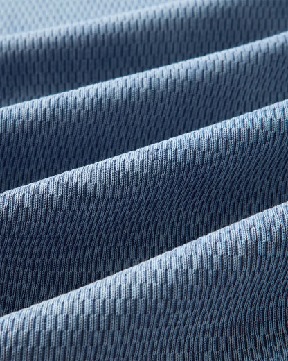 The Organic Cotton Short Sleeve Crew in Washed Blue Waffle