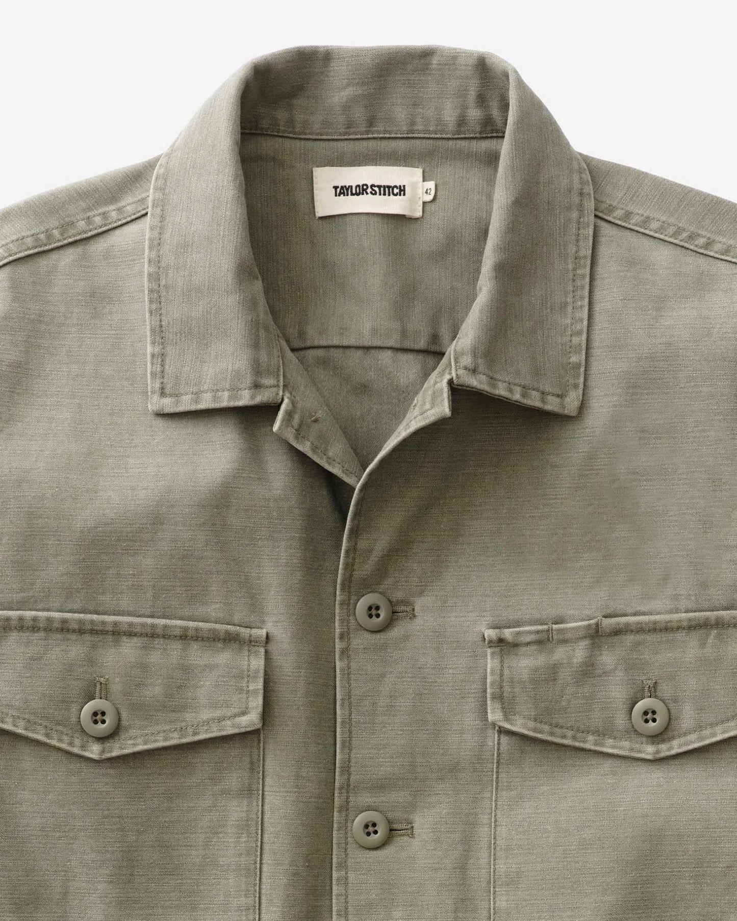 The Surplus Shirt in Field Olive Reverse Sateen