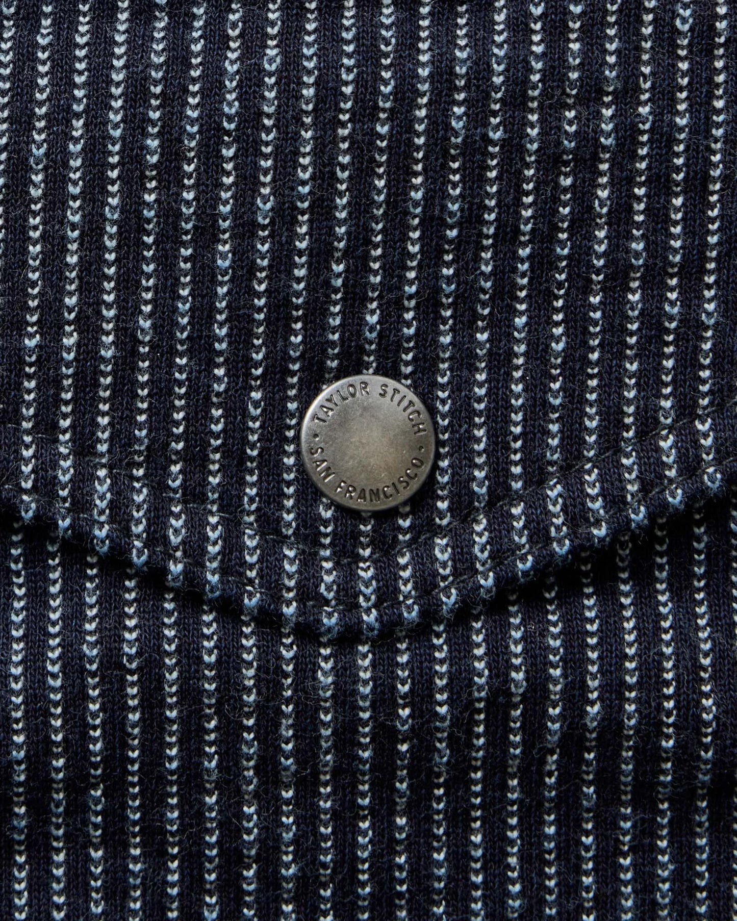 The Jackson Jacket in Rinsed Indigo French Terry Stripe