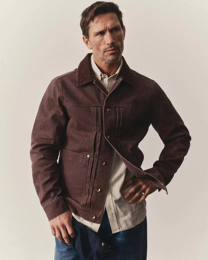 The Ryder Jacket in Burgundy Chipped Canvas