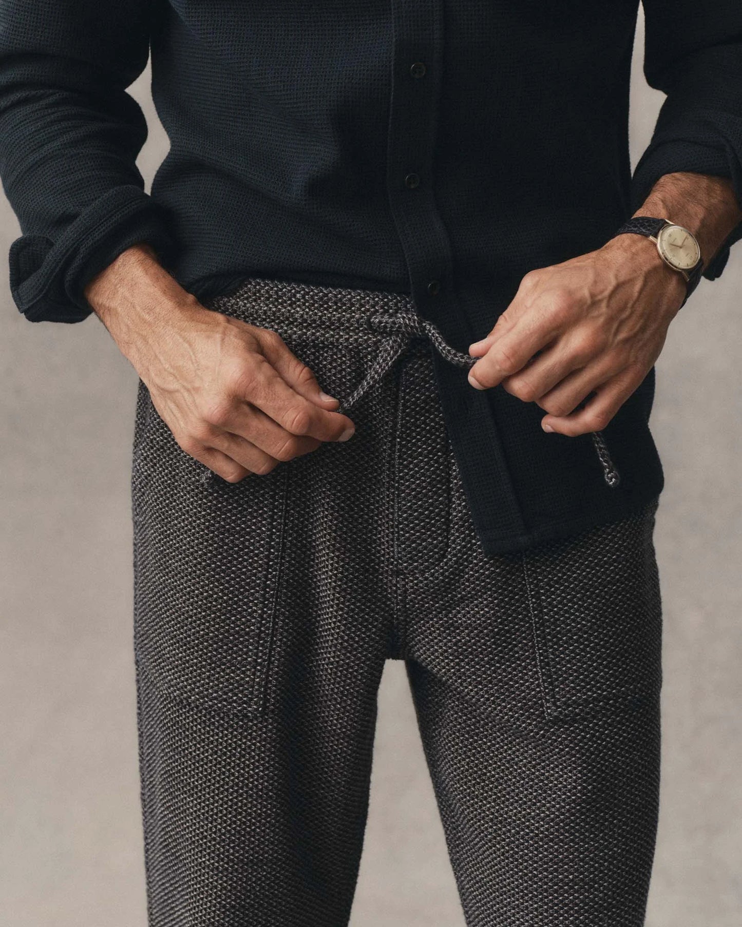 The Breakwater Pant in Charcoal Sashiko