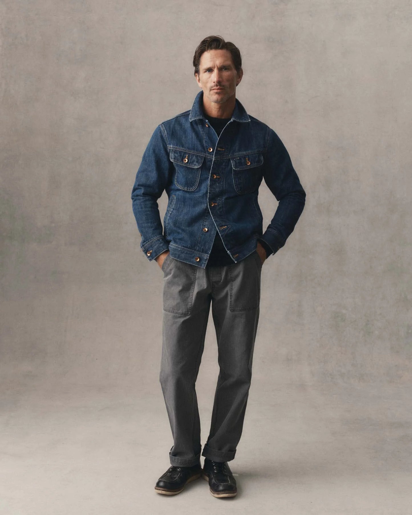 The Long Haul Jacket in Mid Wash Organic Selvedge