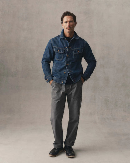 The Long Haul Jacket in Mid Wash Organic Selvedge