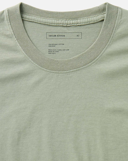 The Cotton Hemp Tee in Sage