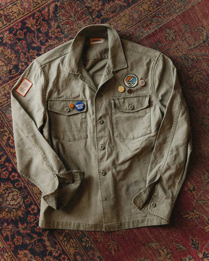 The Surplus Shirt in Field Olive Reverse Sateen