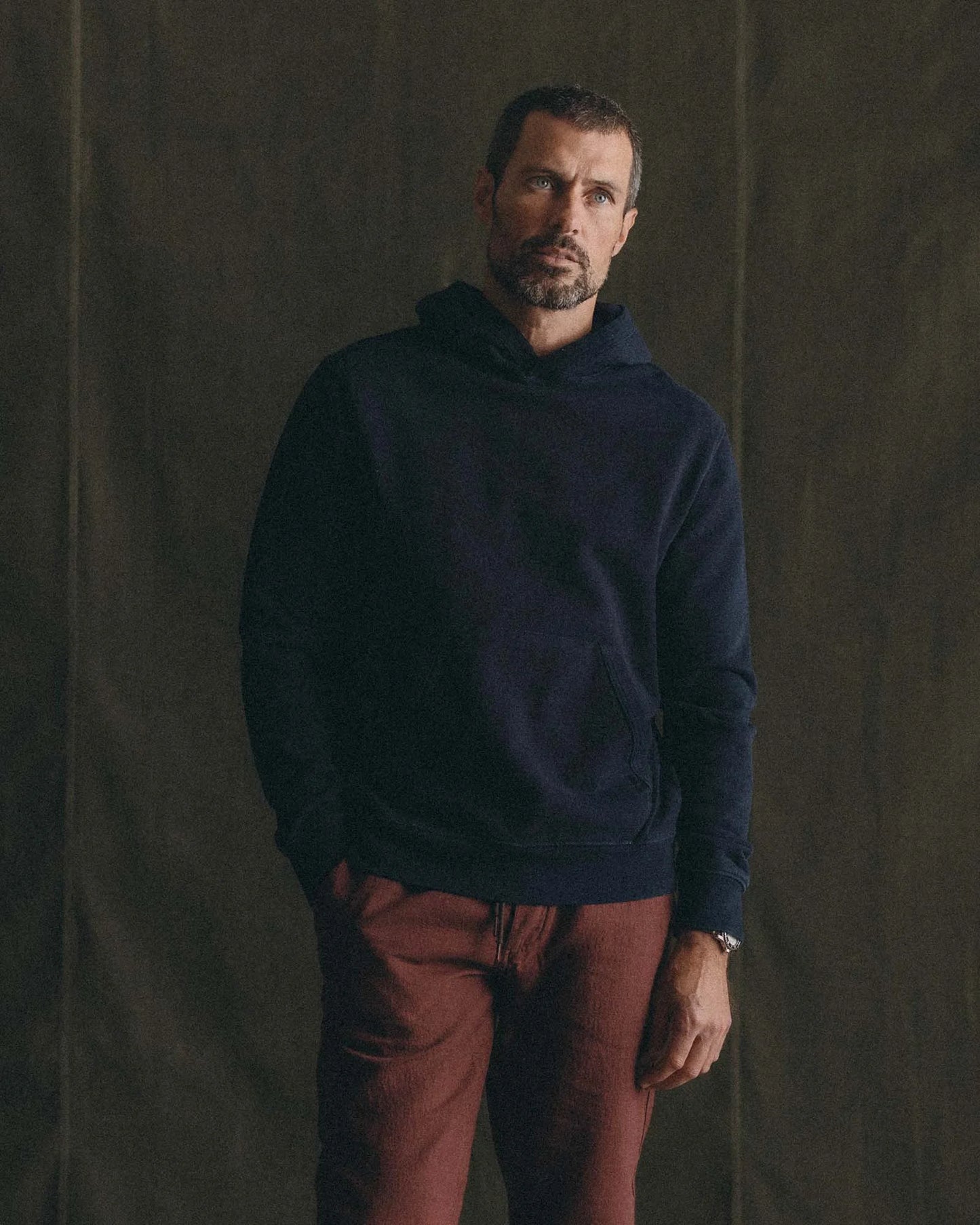 The Sunset Hoodie in Rinsed Indigo Terry