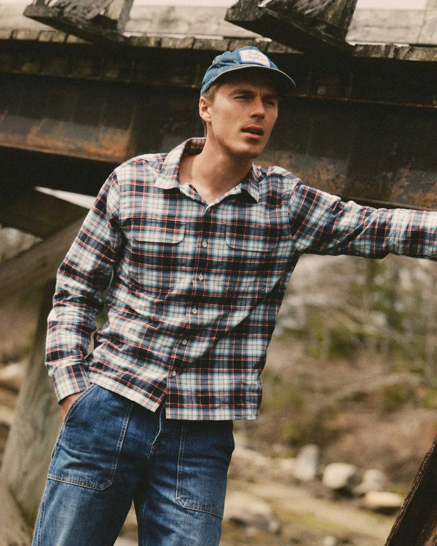The Shore Shirt in Harbor Check Portuguese Flannel