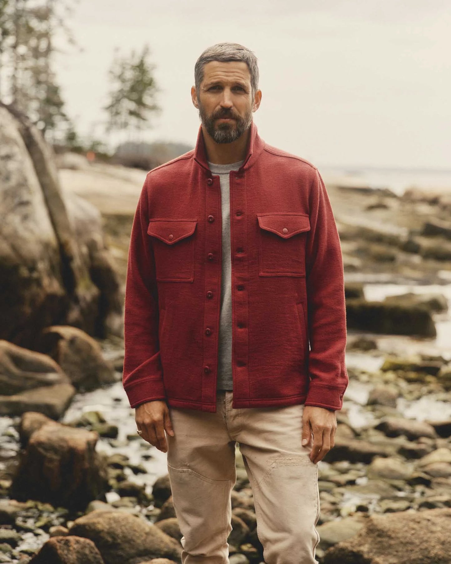 The Kenne Shirt Jacket in Canyon Cotton Wool Crepe