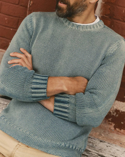 The Dory Crew Sweater in Washed Indigo