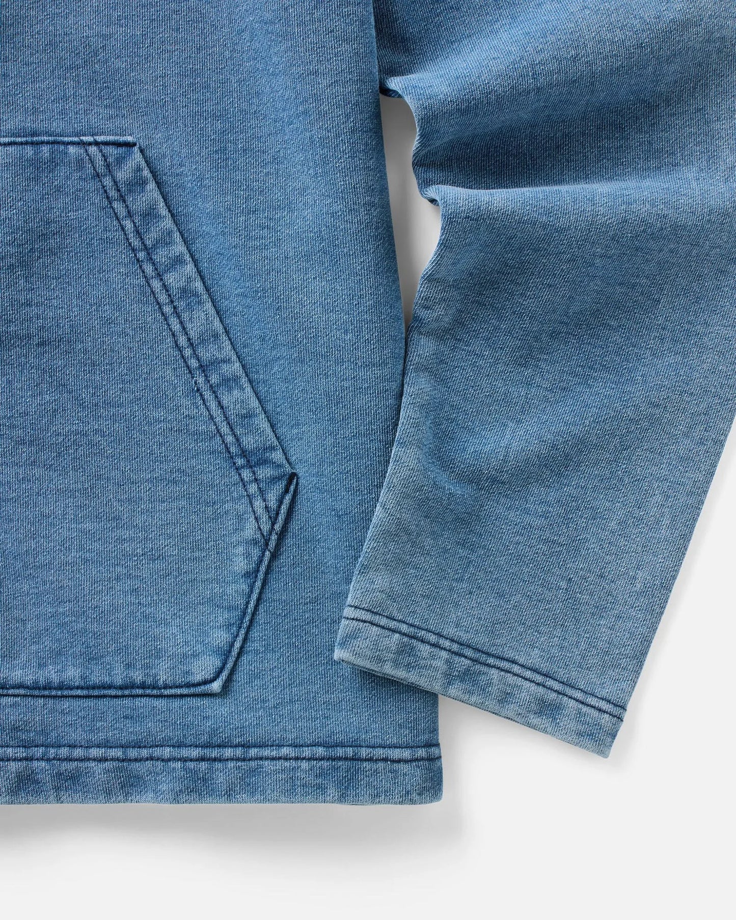 The Baja Pullover in Washed Indigo Terry