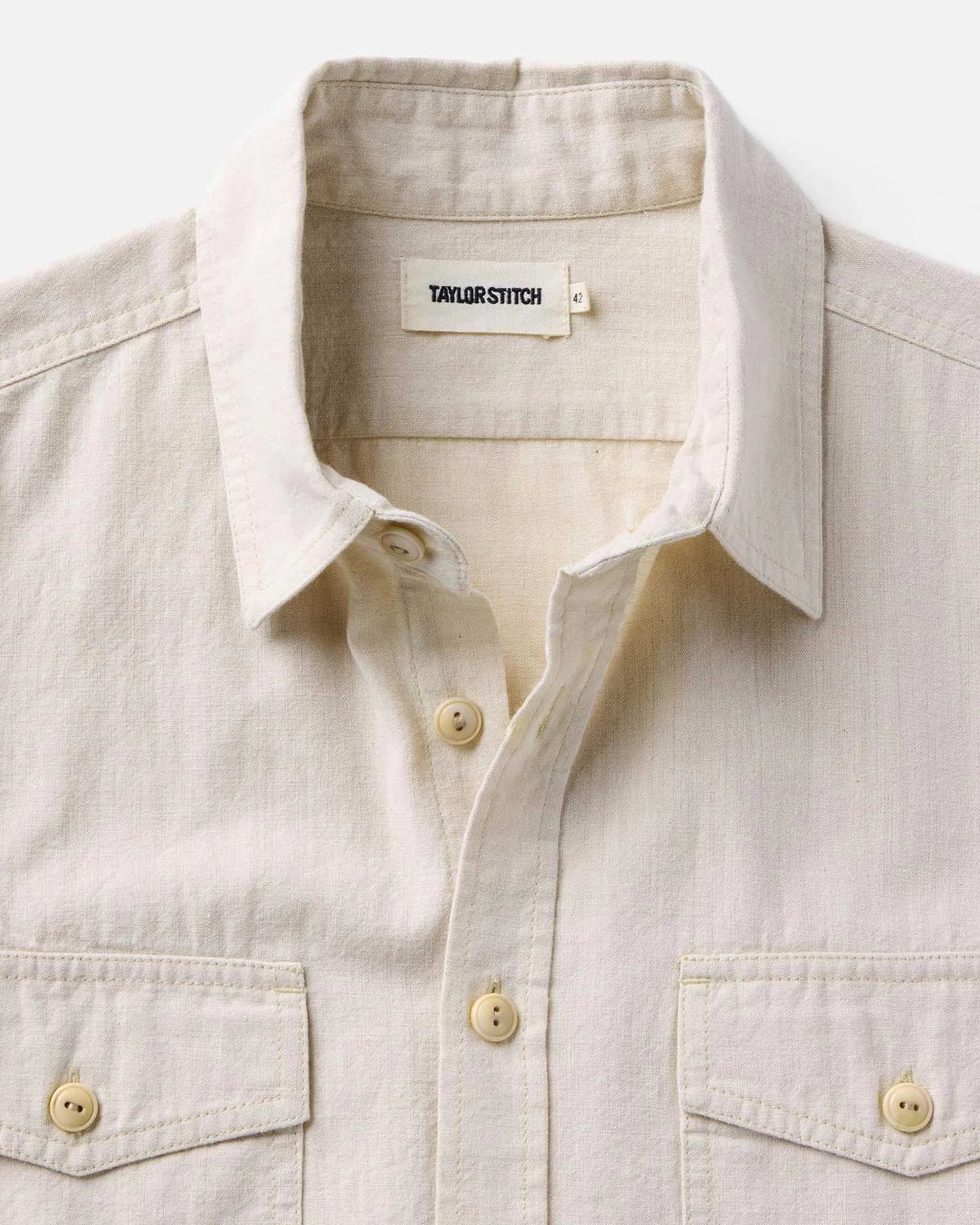 The Short Sleeve Crew Shirt in Natural Chambray