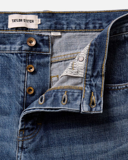 The Straight Jean in Mid Wash Organic Selvedge