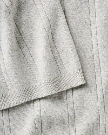 The Valencia Sweater Polo in Heather Grey Rib
