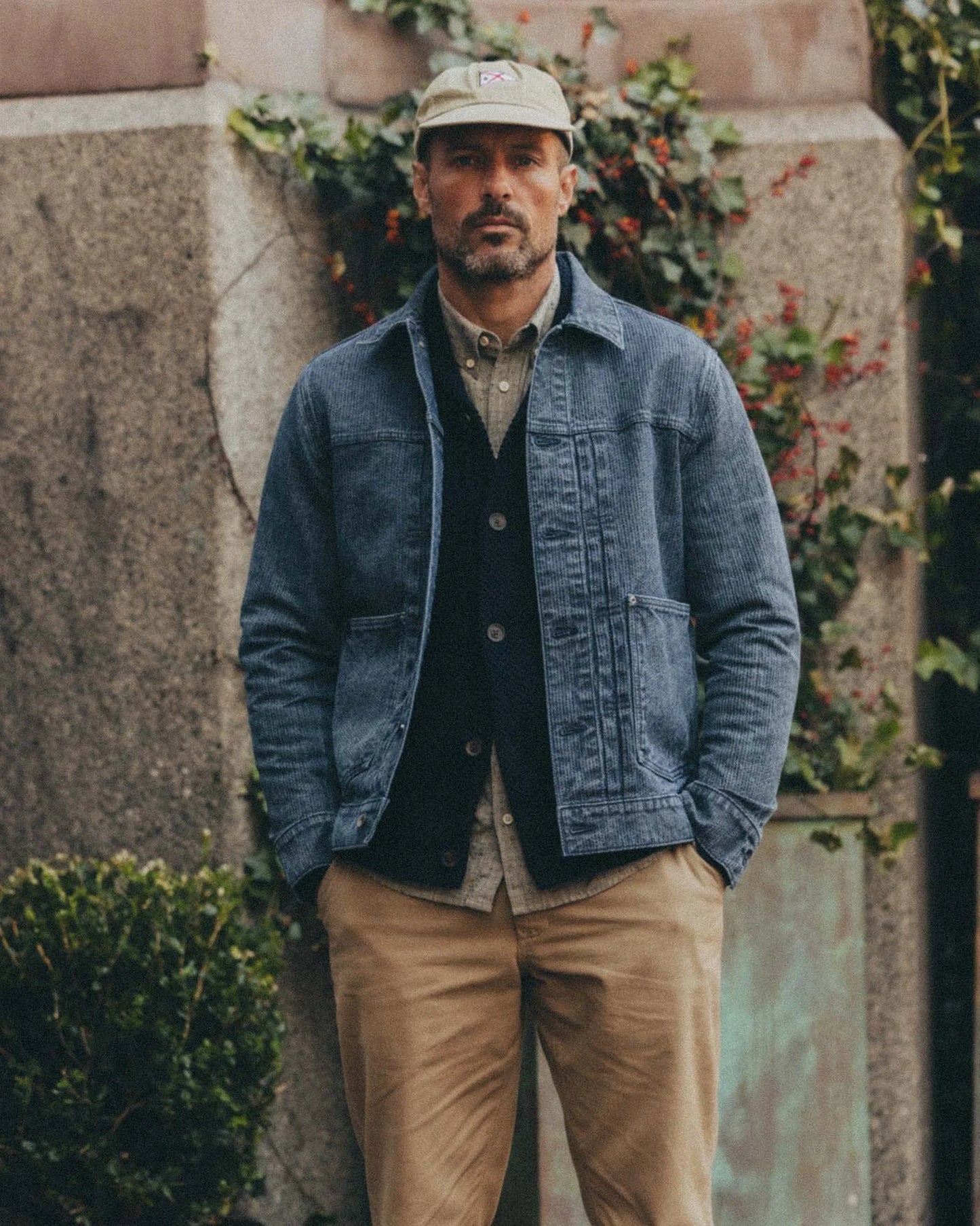 The Ryder Jacket in Japanese Washed Indigo Sashiko