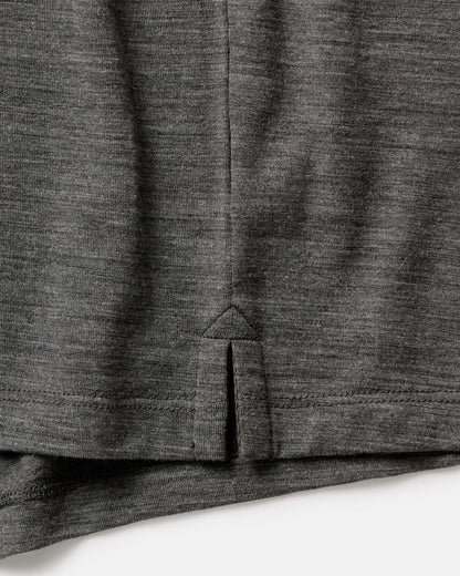 The Merino Polo in Heather Army