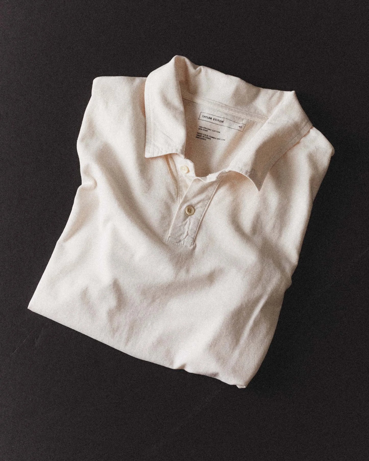 The Cotton Hemp Polo in Vintage White
