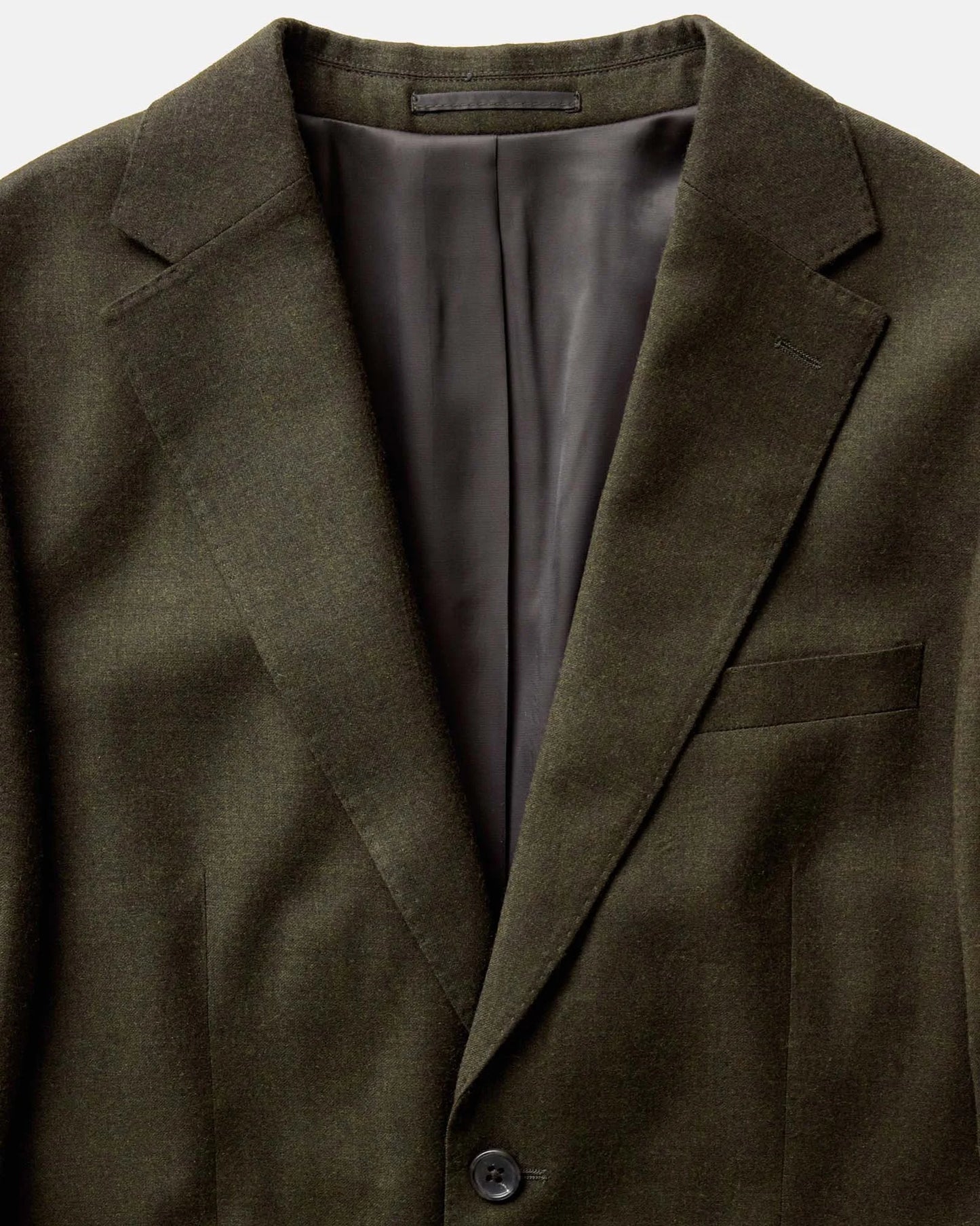 The Stevens Sportcoat in Black Olive Wool Flannel