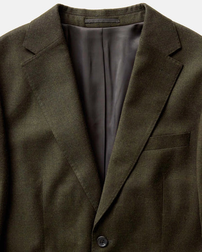 The Stevens Sportcoat in Black Olive Wool Flannel