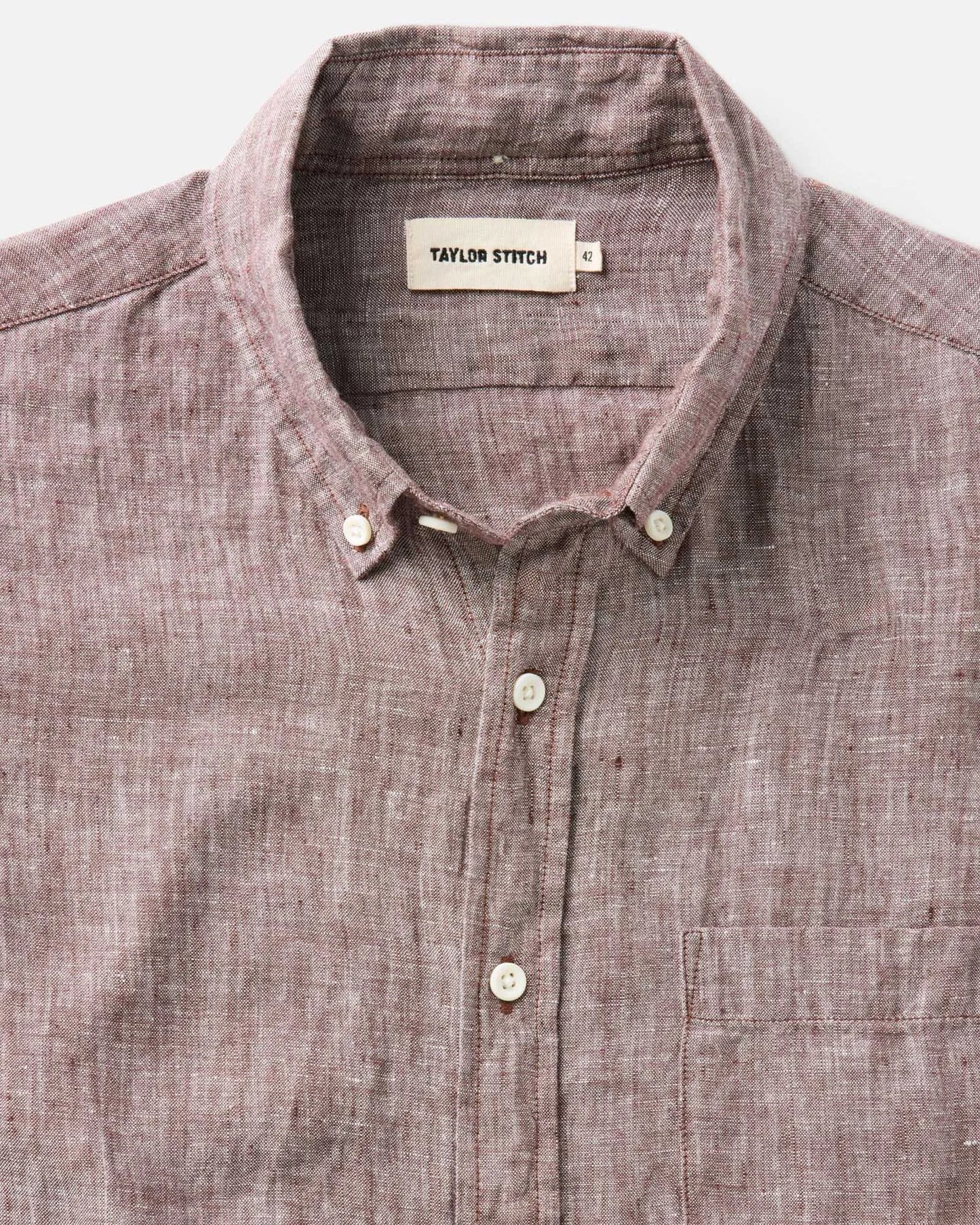 The Short Sleeve Jack in Burgundy Linen