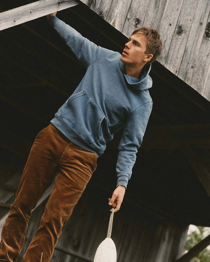 The Sunset Hoodie in Washed Indigo Terry