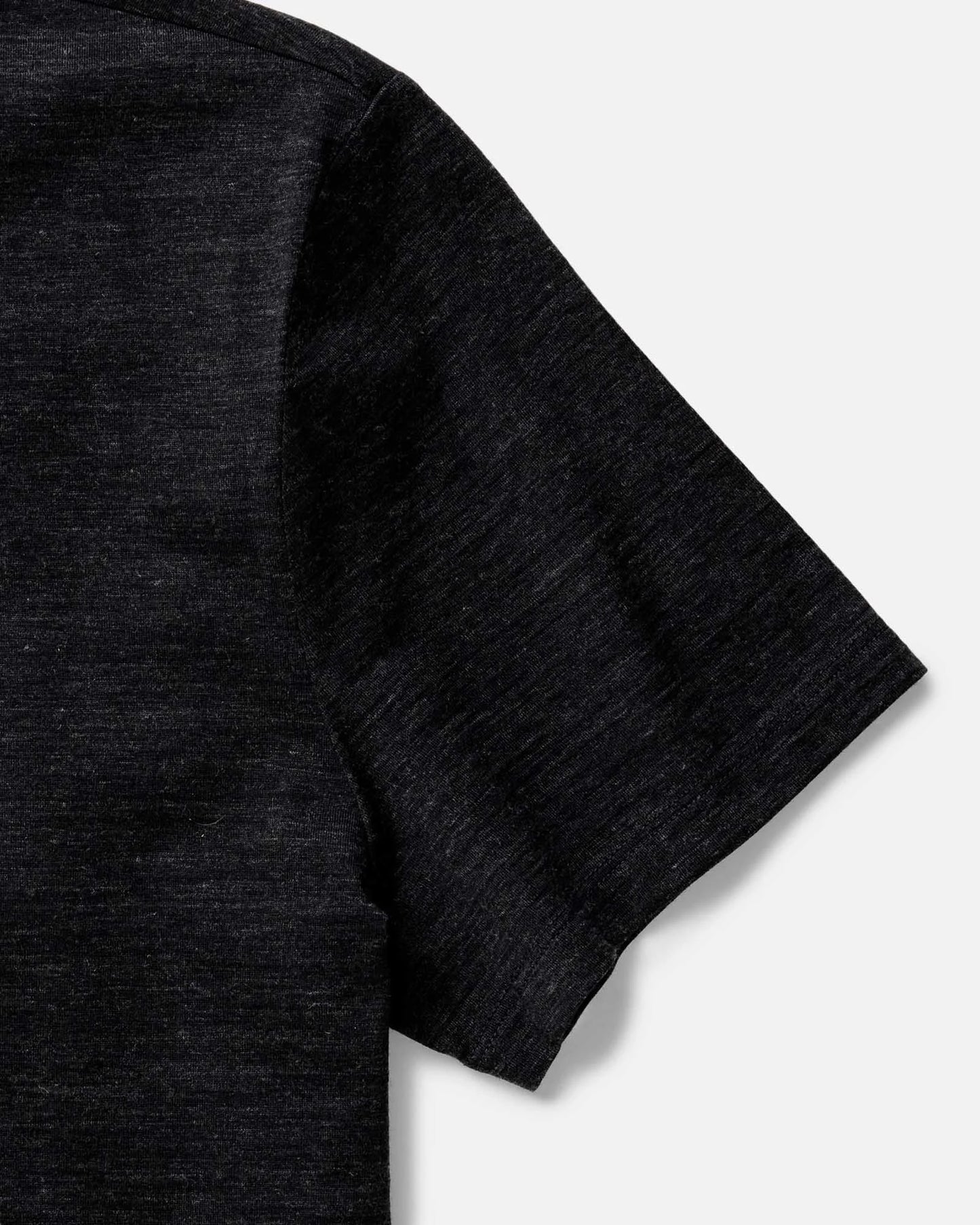 The Merino Tee in Heather Black