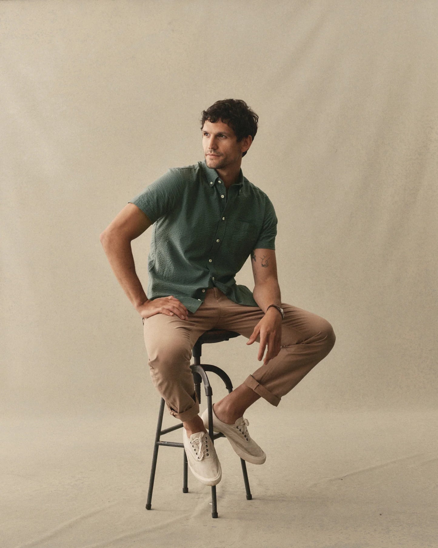 The Short Sleeve Jack in Deep Sea Seersucker