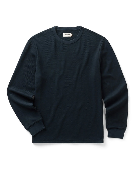 The Organic Cotton Crew in Dark Navy Waffle