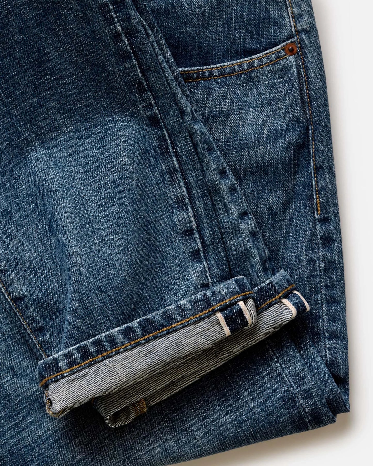 The Slim Jean in Mid Wash Organic Selvedge