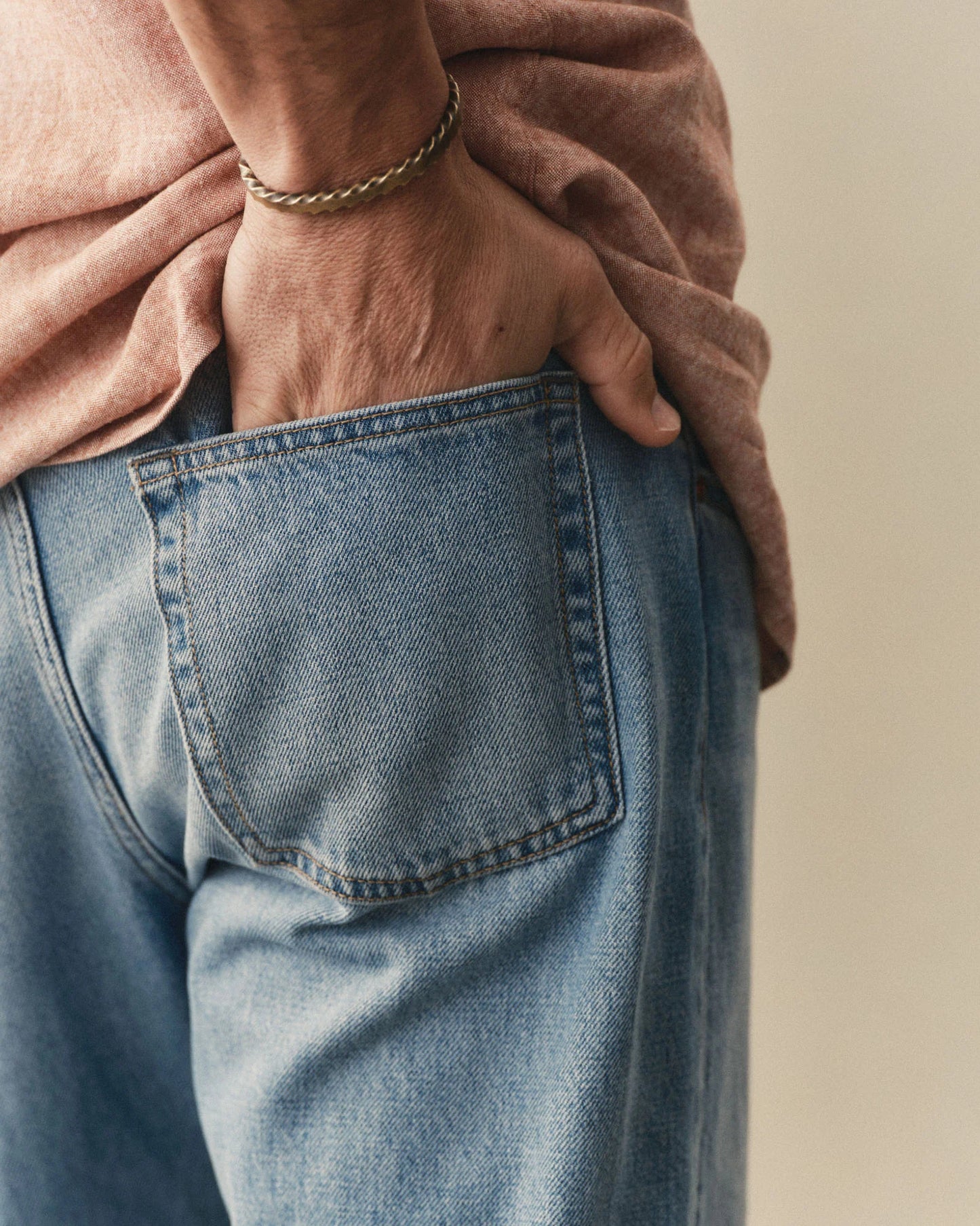 The Democratic Jean in Light Wash Hemp Denim