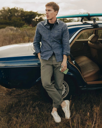 The Straight Foundation Pant in Organic Smoked Olive