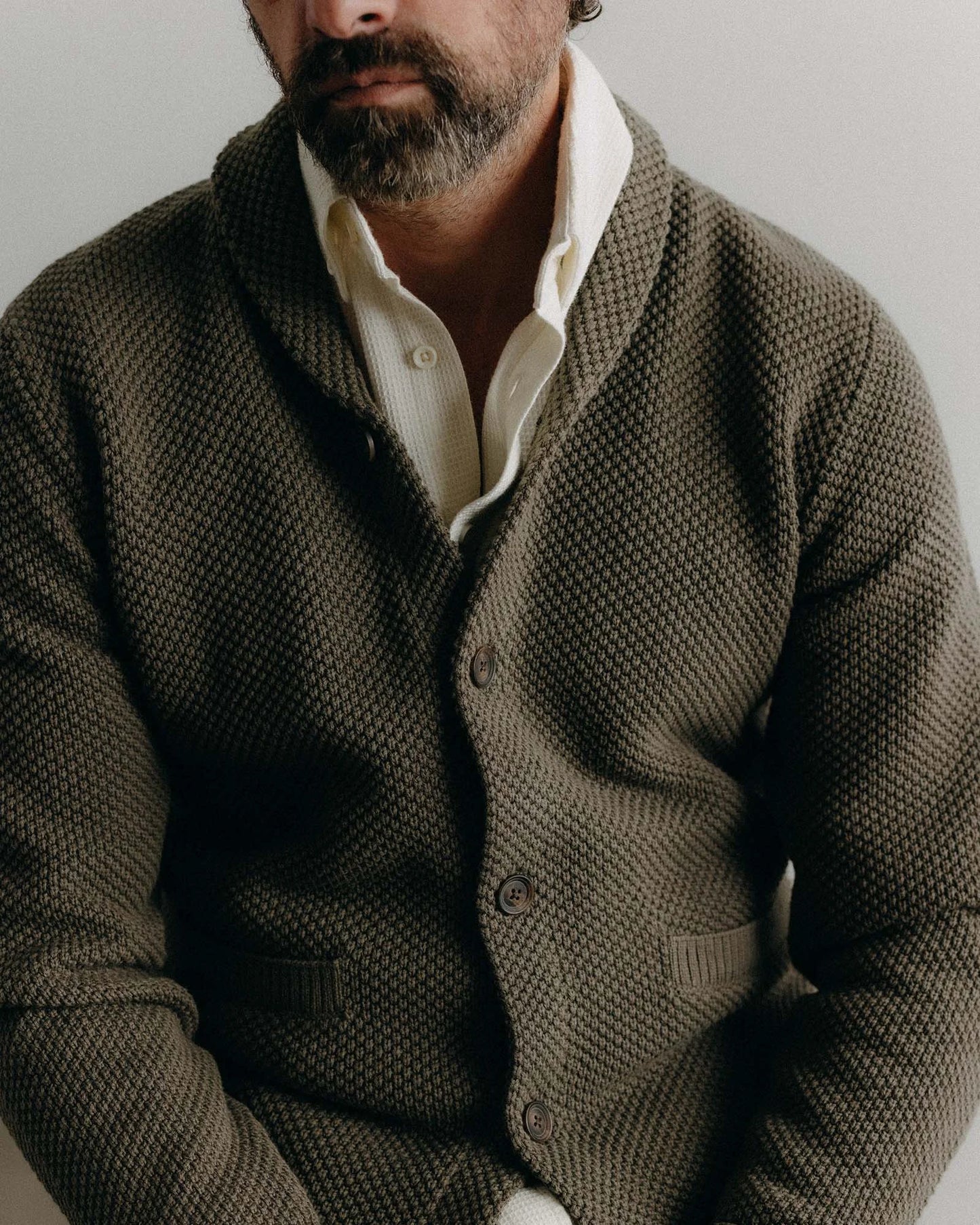 The Crawford Sweater in Fatigue Olive
