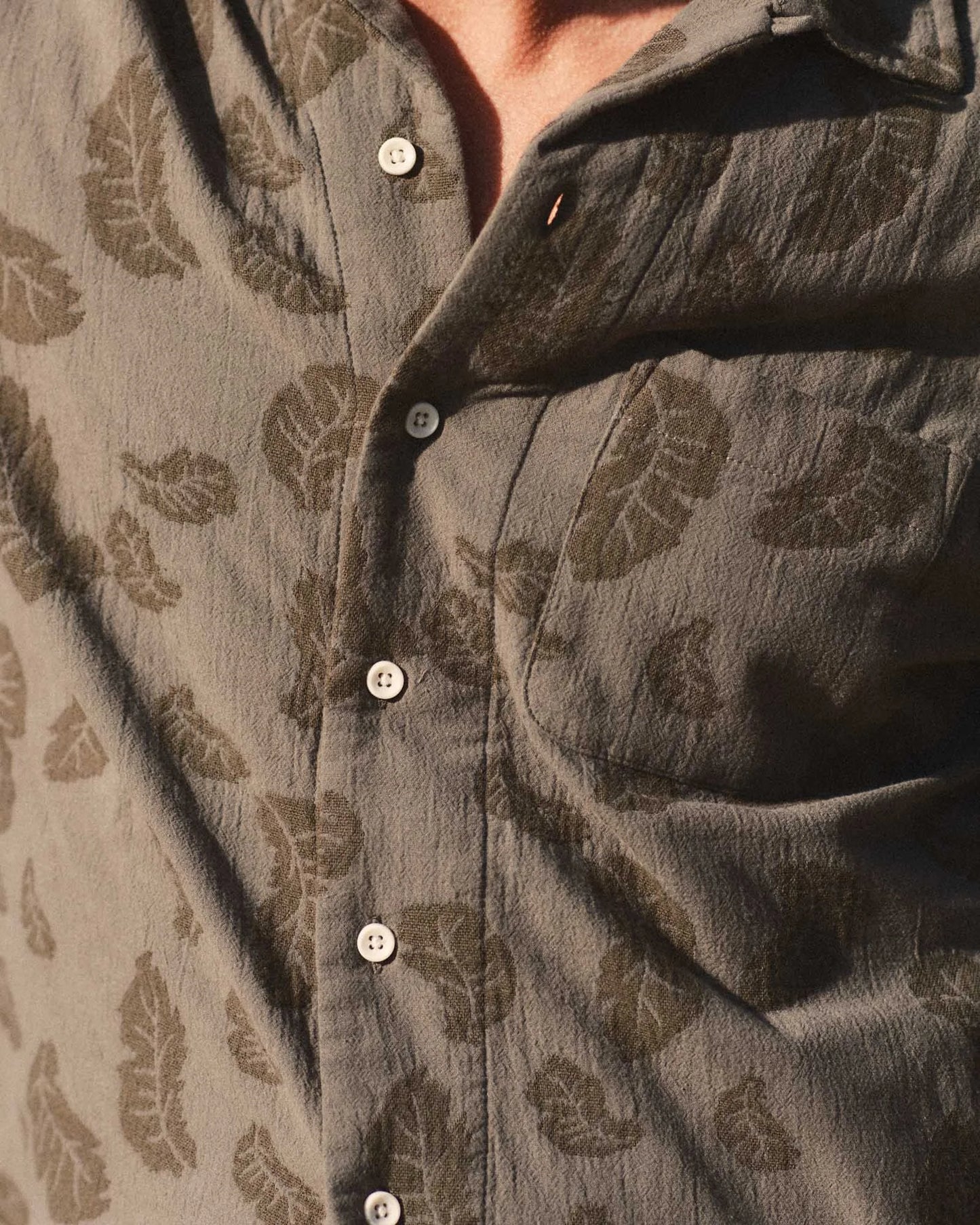 The Hawthorne Shirt in Burnt Olive Floral Jacquard