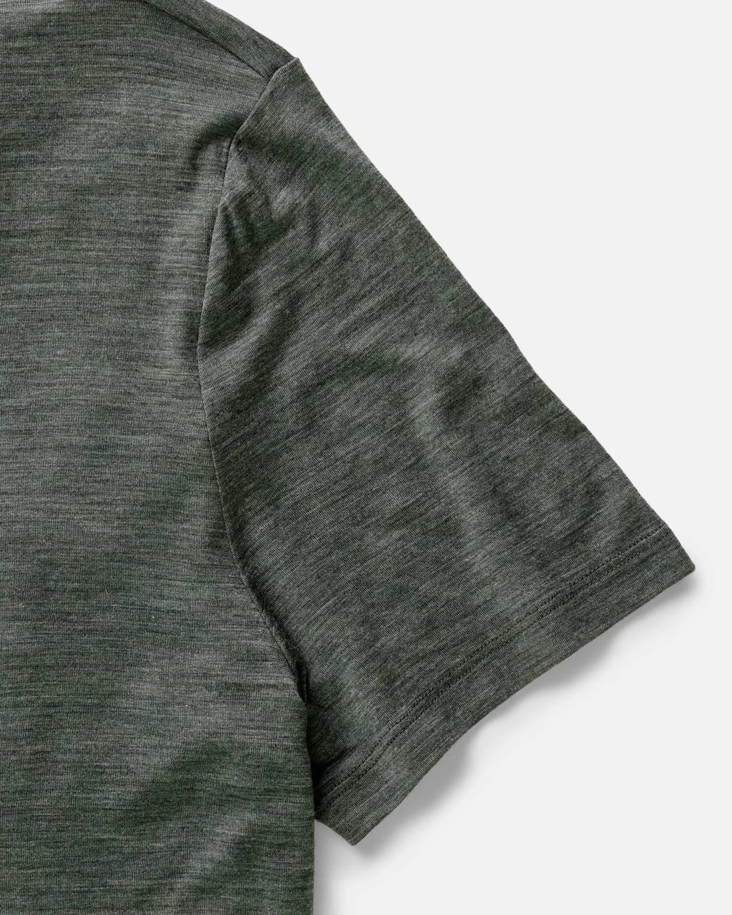 The Merino Tee in Heather Army