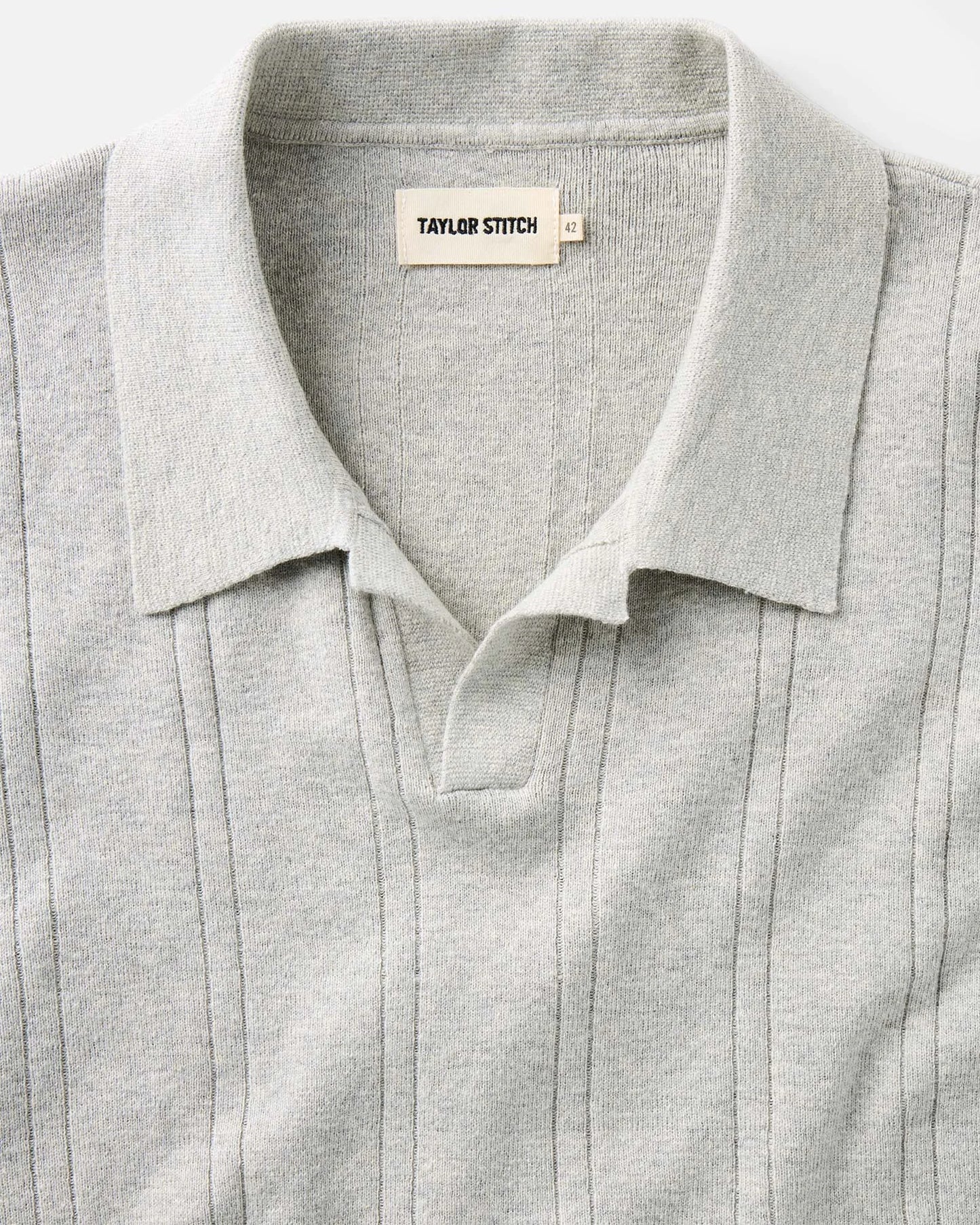 The Valencia Sweater Polo in Heather Grey Rib