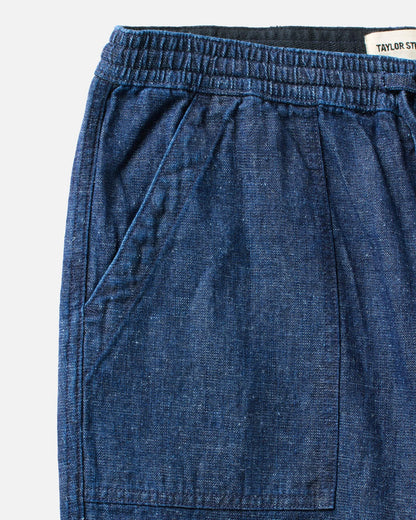 The Breakwater Pant in Rinsed Indigo Hemp Denim