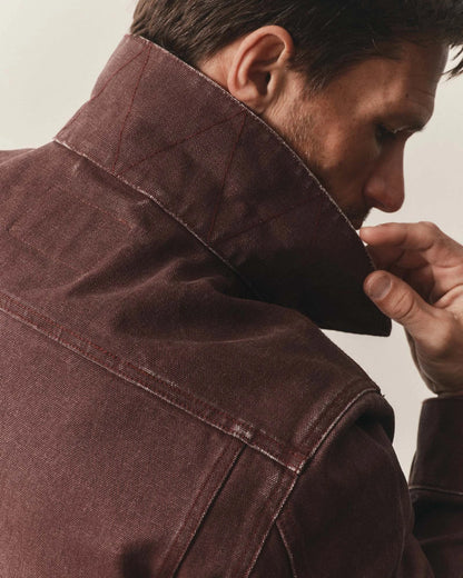 The Ryder Jacket in Burgundy Chipped Canvas