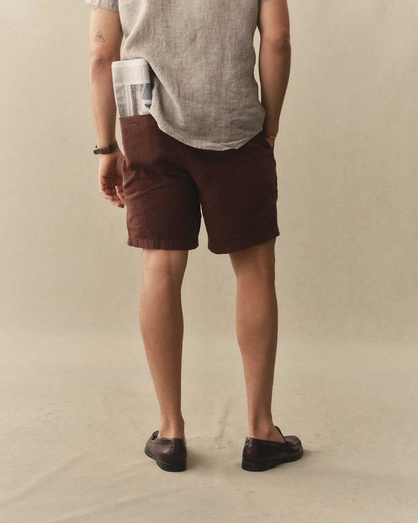 The Apres Short in Burgundy Hemp