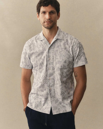 The Hawthorne Shirt in Sky Blue Floral Jacquard