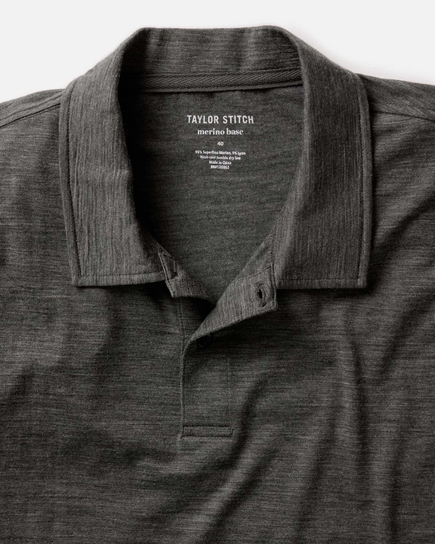 The Merino Polo in Heather Army