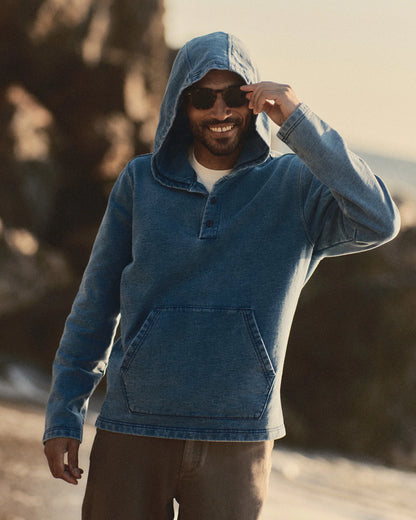 The Baja Pullover in Washed Indigo Terry