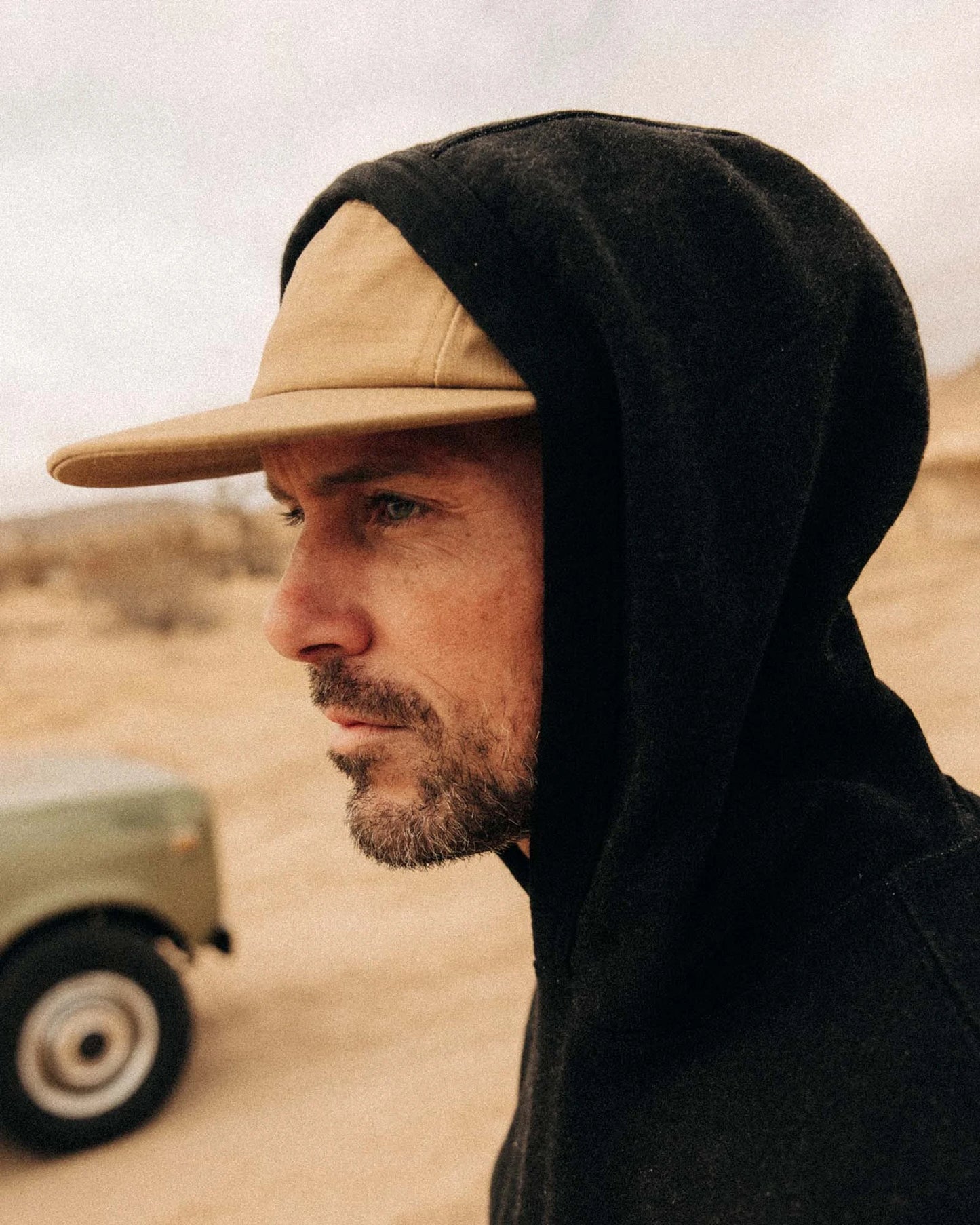 The Sunset Hoodie in Black Indigo Terry